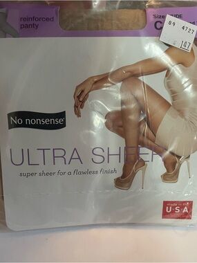 No Nonsense Ultra Sheer Pantyhose Nude size c large